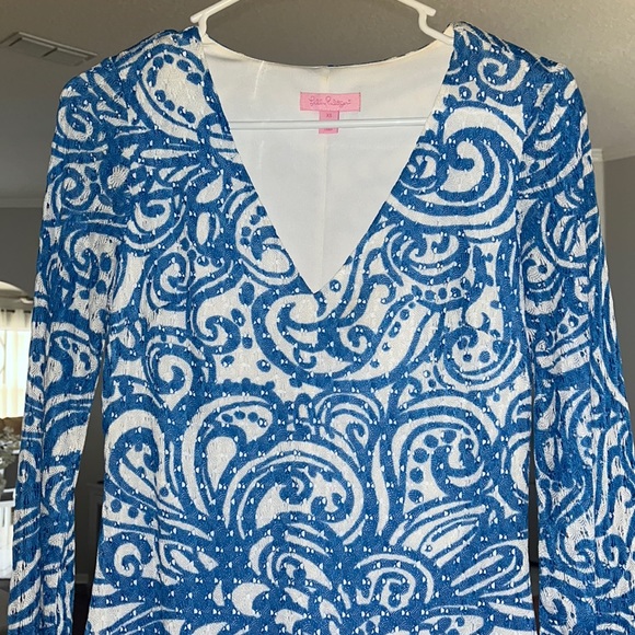 Lilly Pulitzer XS blue and white dress - Picture 1 of 3